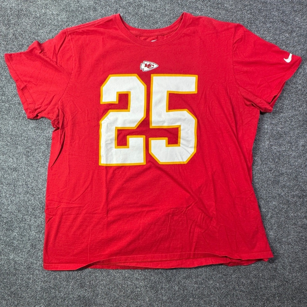 Jamaal Charles 25 Kansas City Chiefs Nike T Shirt Mens XXL Red Football